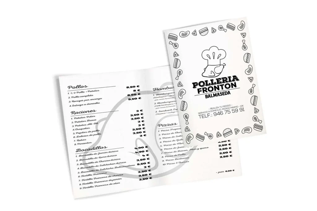 Bar Fronton – Catálogos y folletos Menu